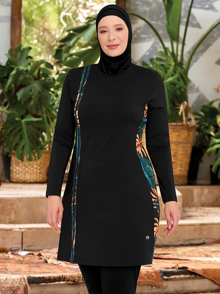 Burkini sport femme 3 pièces manches longues séchage rapide