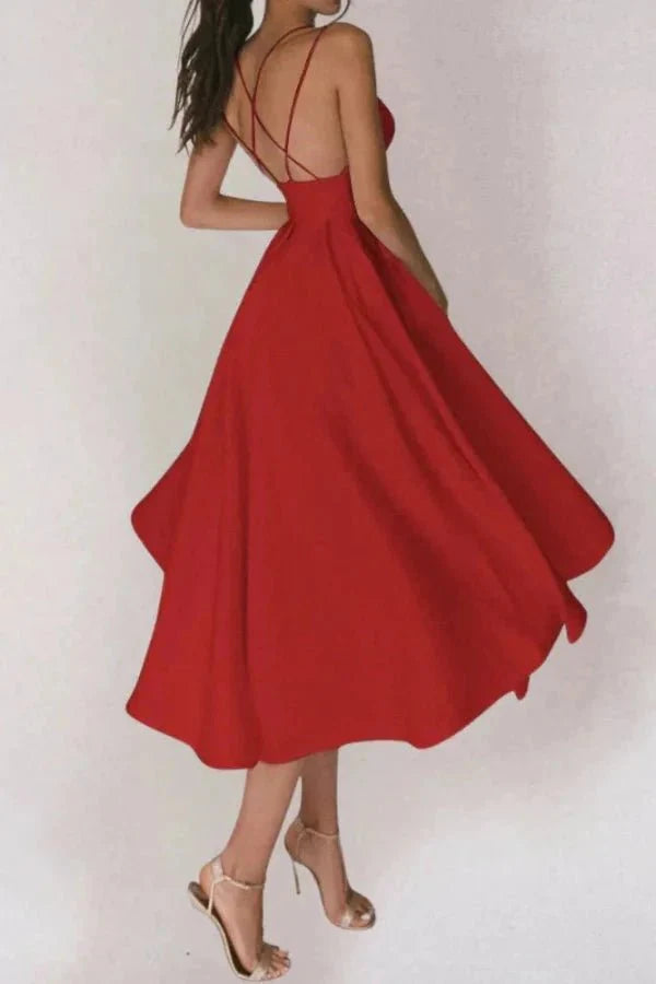 Robe femme col V encolure dégagée coupe élégante