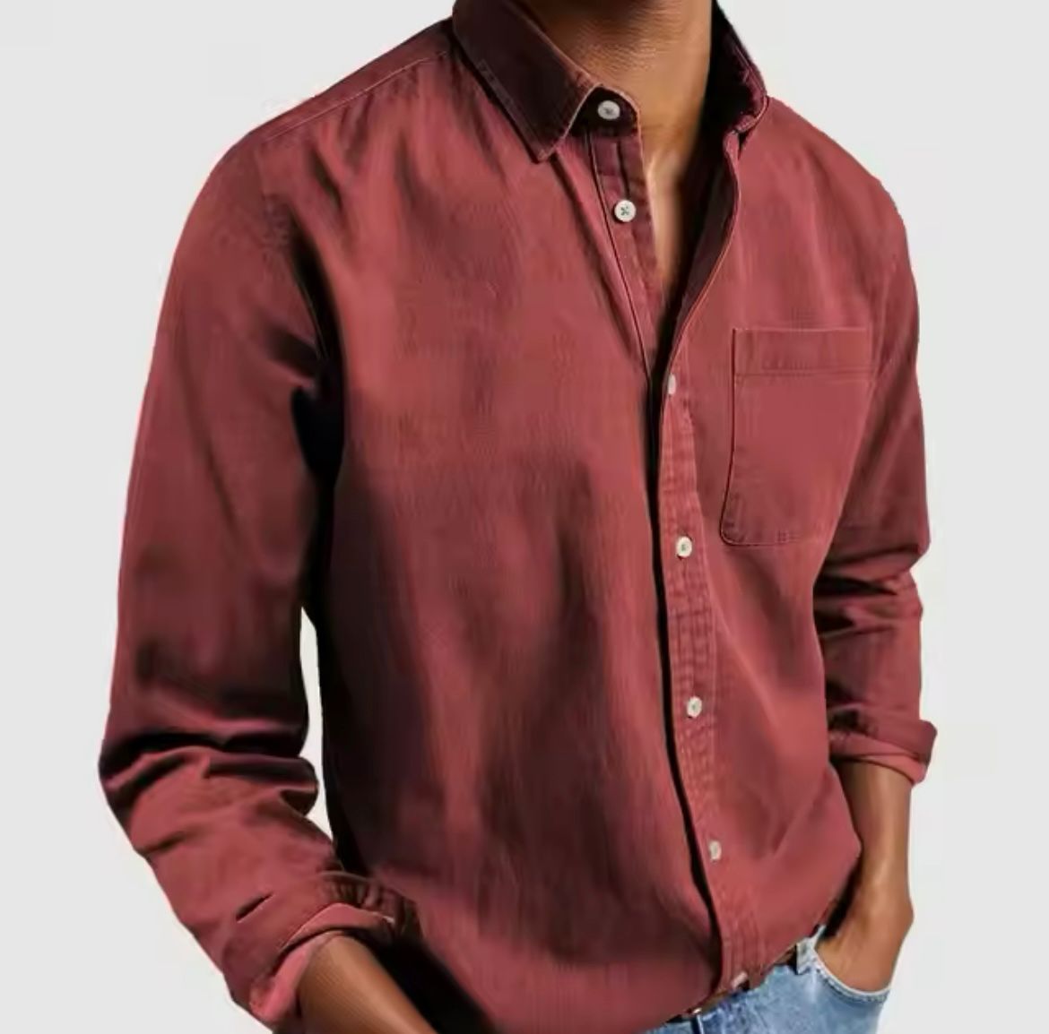 Chemise Homme Coupe Régulière Col Classique Boutons