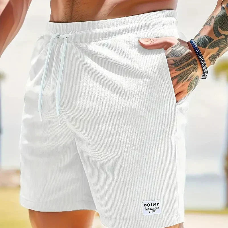 Haut short velours homme — vêtement décontracté d'été à lacet