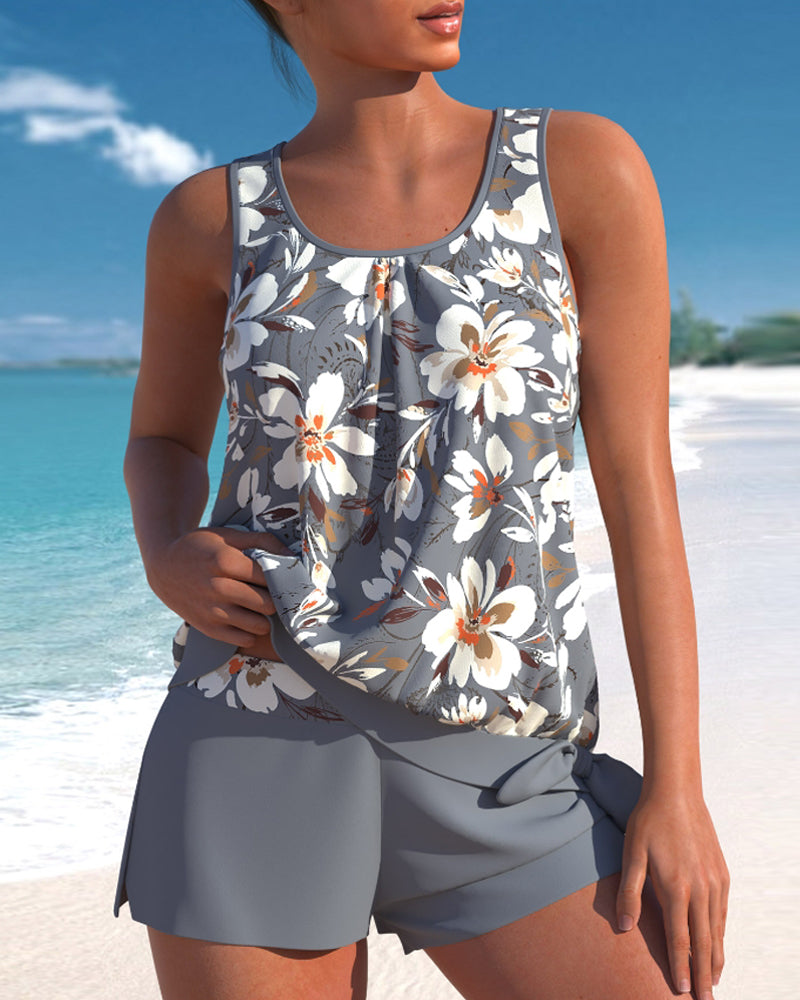 Tankini femme débardeur et slip ensemble natation