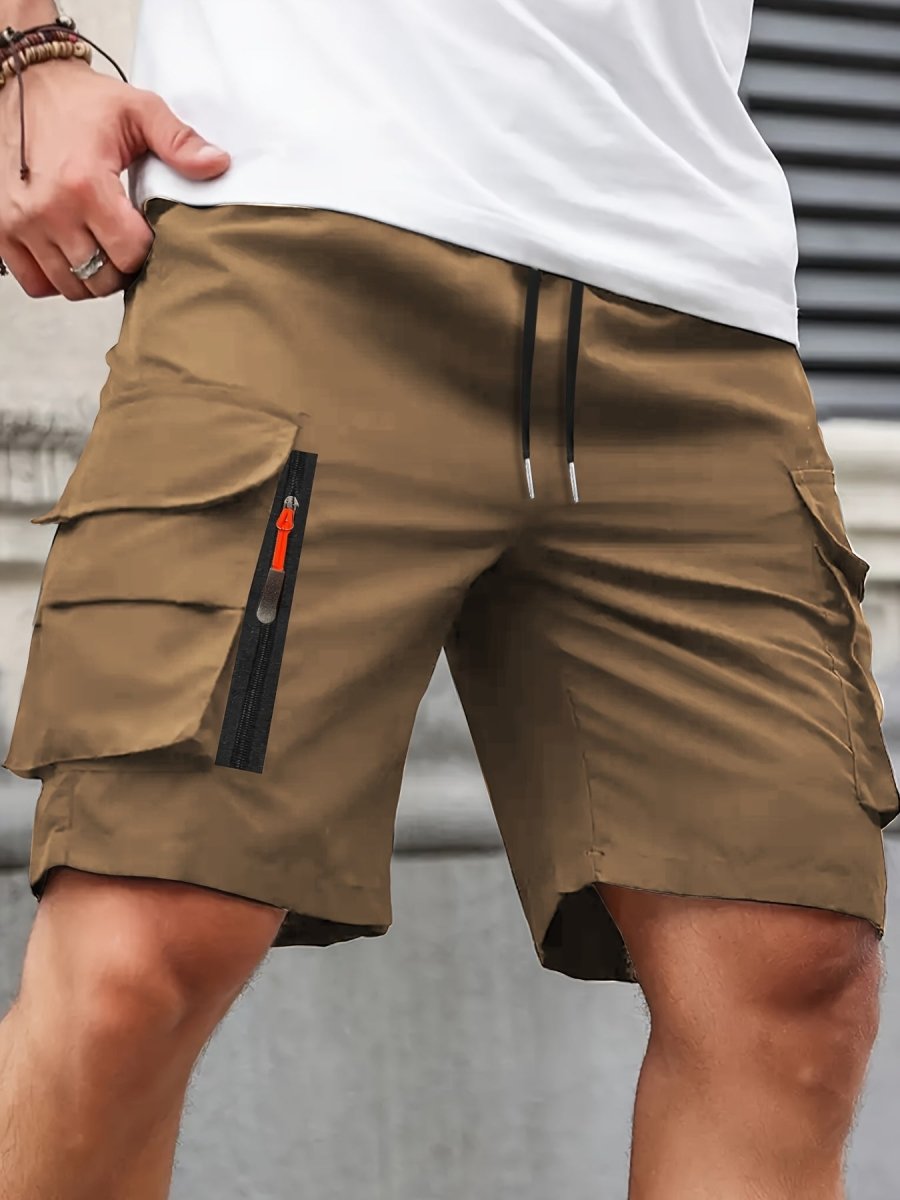 Short cargo léger homme poches zippées outdoor randonnée