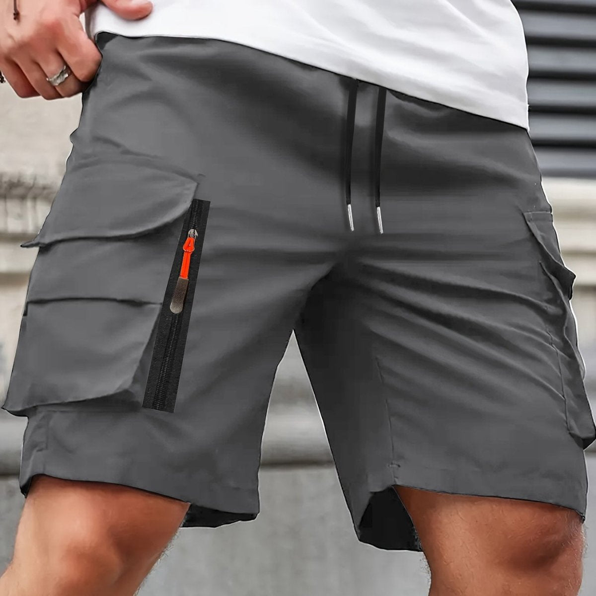 Short cargo léger homme poches zippées outdoor randonnée
