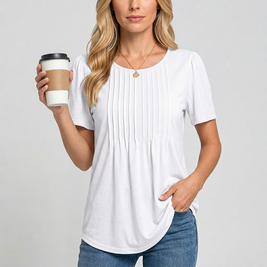 T-shirt Femme Col Rond Coupe Ample Imprimé Floral