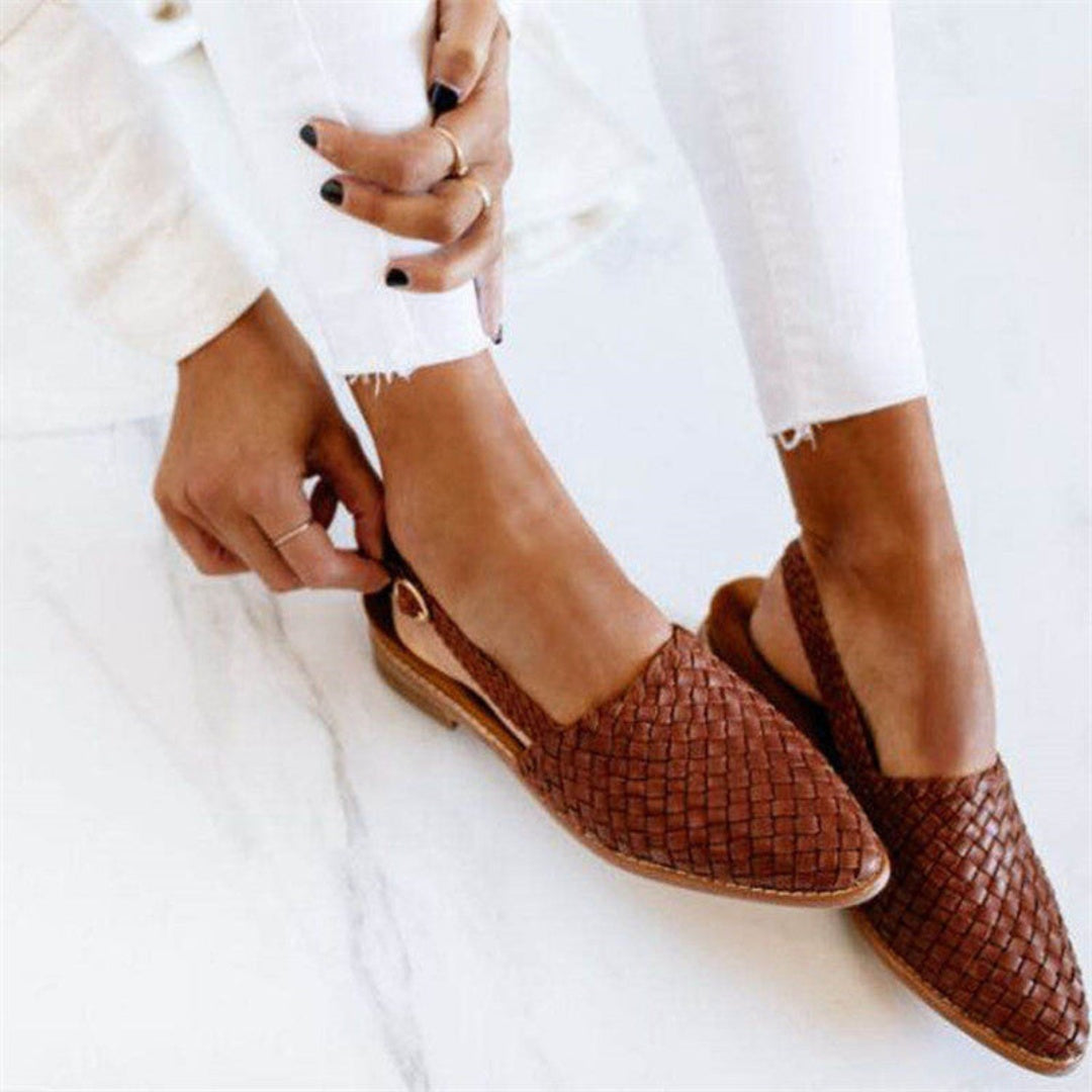 Ballerines femme slingback tressées design croisé