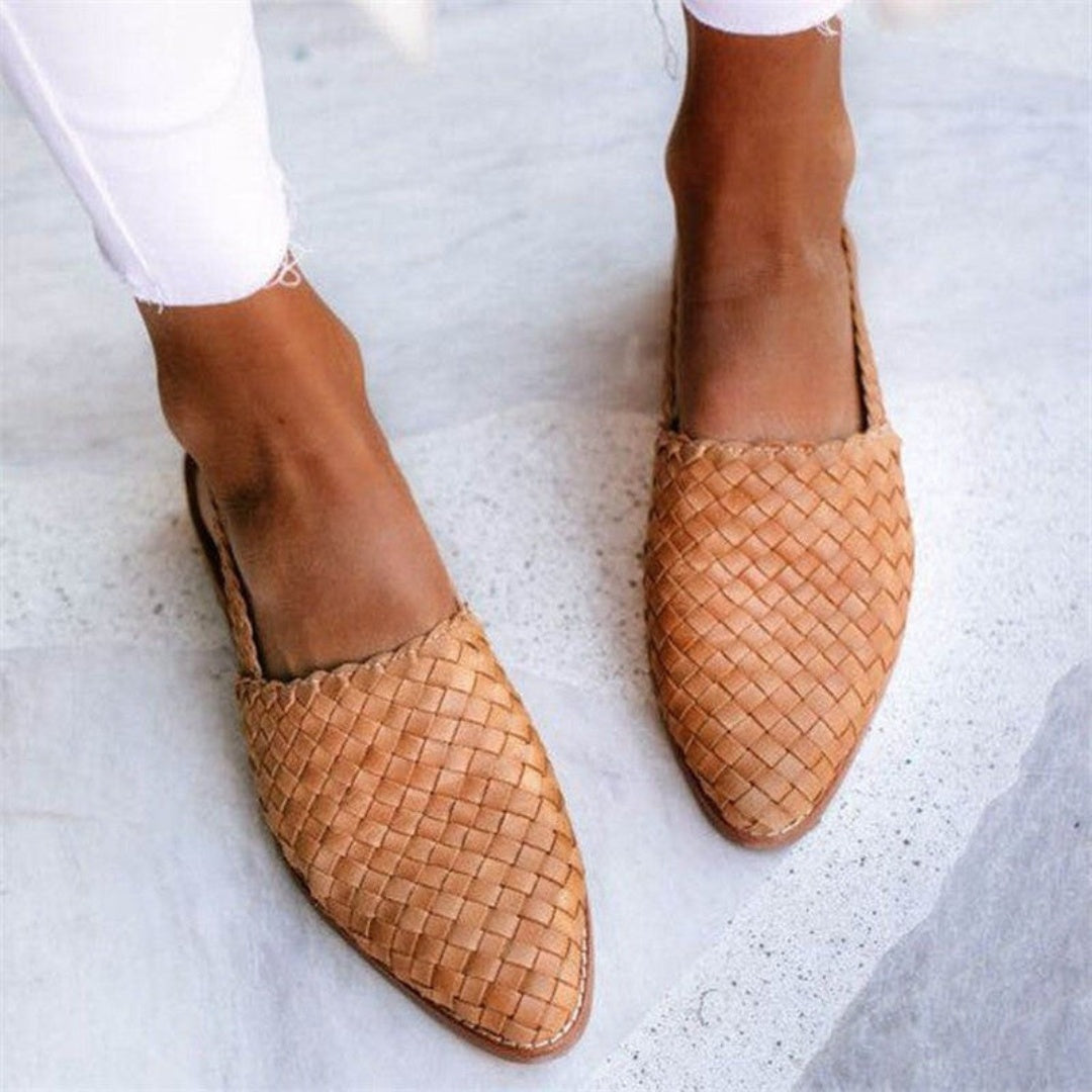 Ballerines femme slingback tressées design croisé