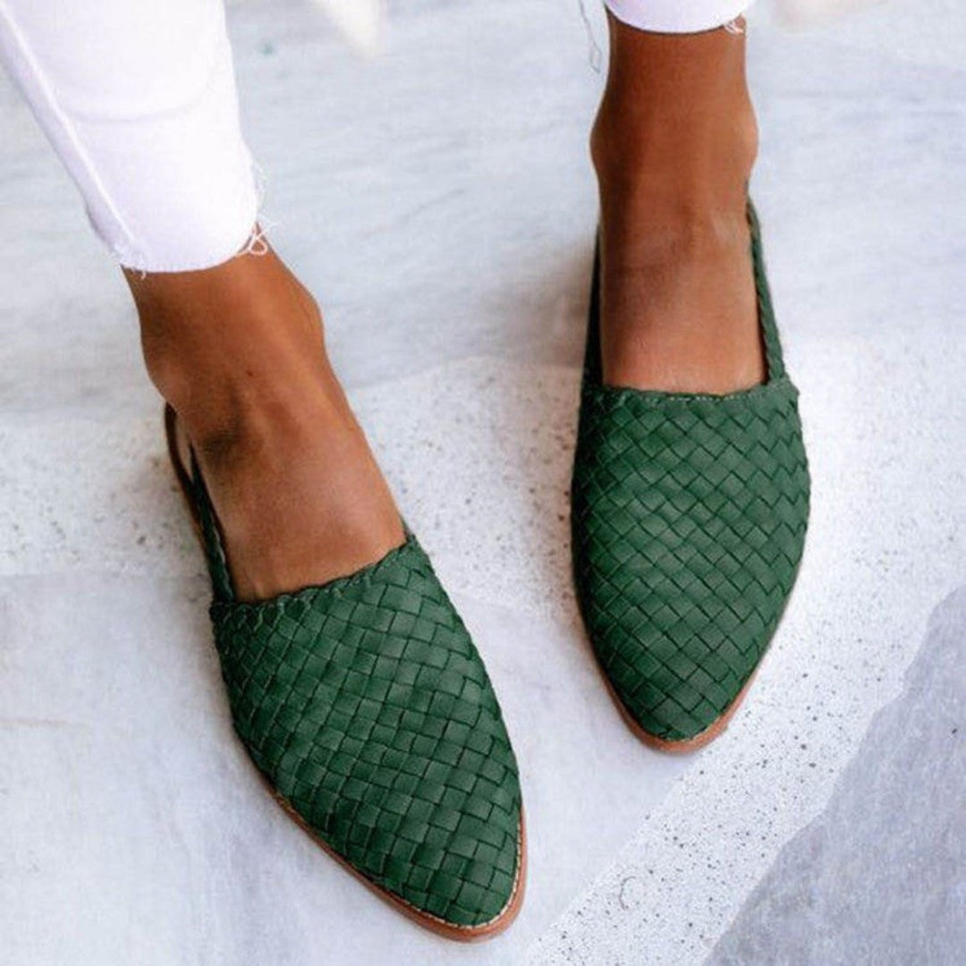 Ballerines femme slingback tressées design croisé