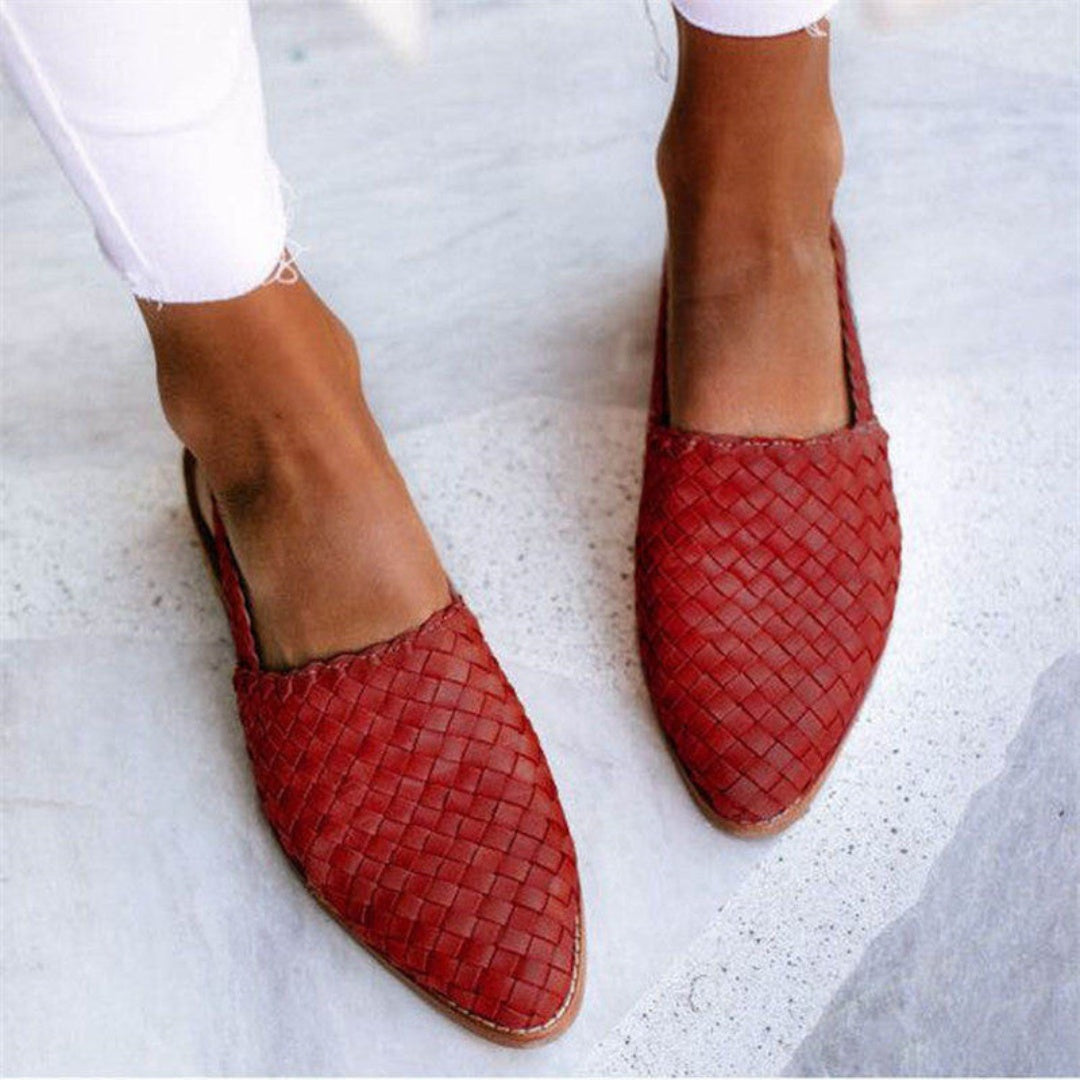 Ballerines femme slingback tressées design croisé