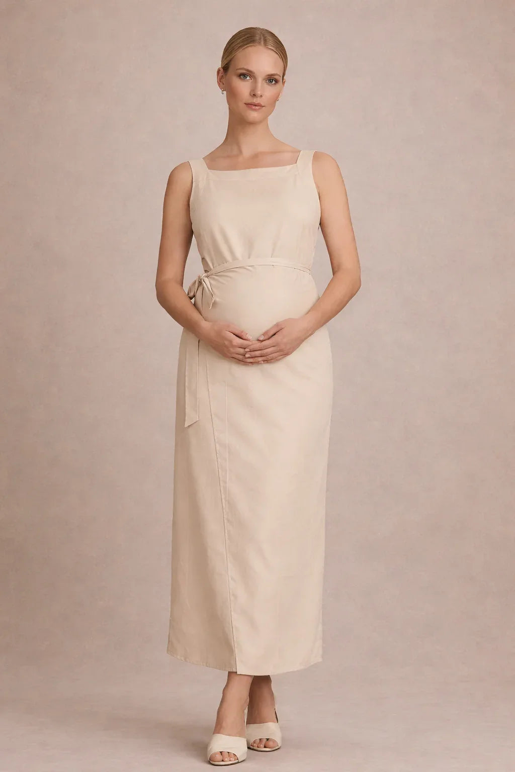 Robe maternité midi empire sans manches