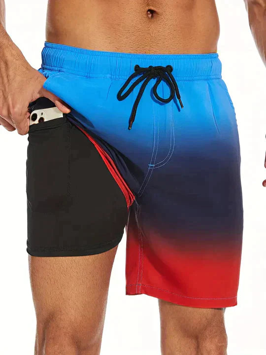 Short de Bain Homme Doublure Compression Sport Plage