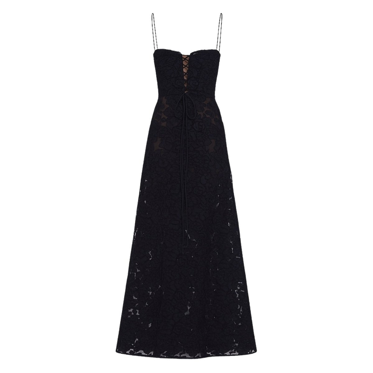 Robe Maxi Femme Corset Jacquard Floral Dos Lacets Soirée
