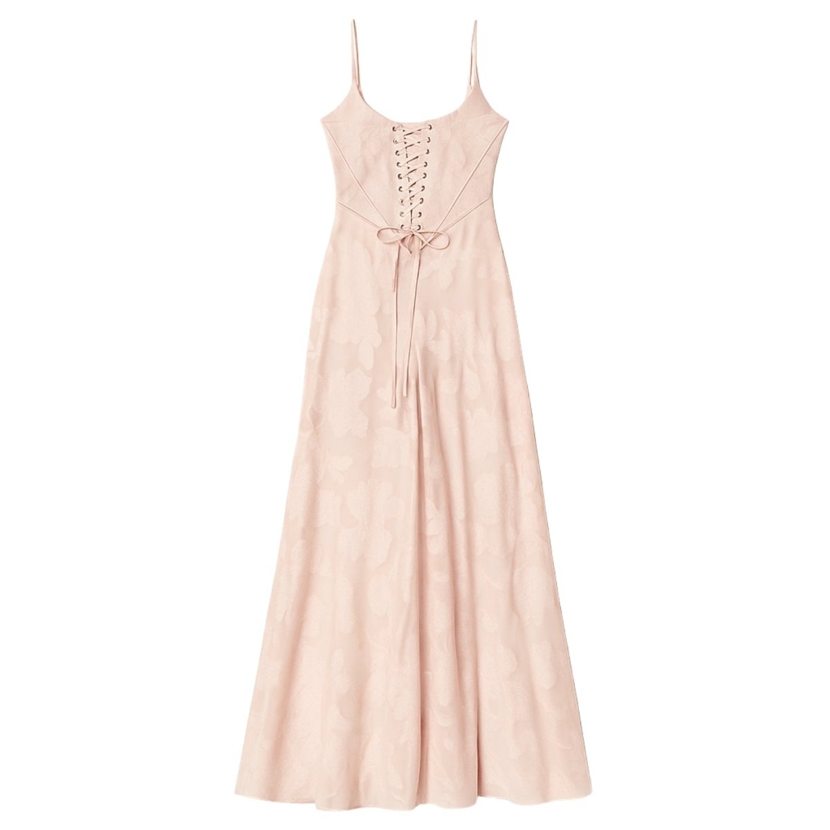 Robe Maxi Femme Corset Jacquard Floral Dos Lacets Soirée