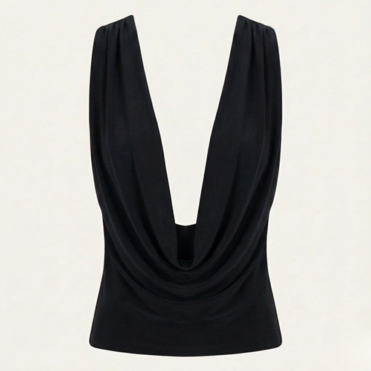 Top Femme Col Bénitier Dos Nu Jersey Drapé Sans Manches