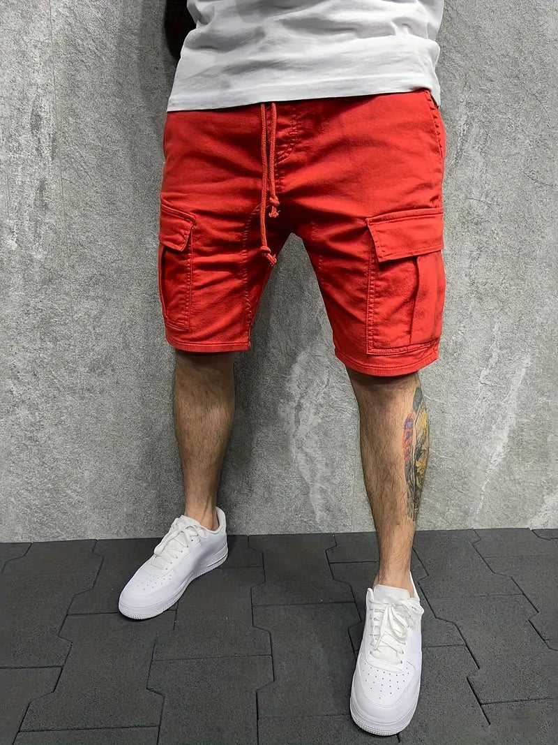 Short cargo homme taille élastique coulisse longueur genou