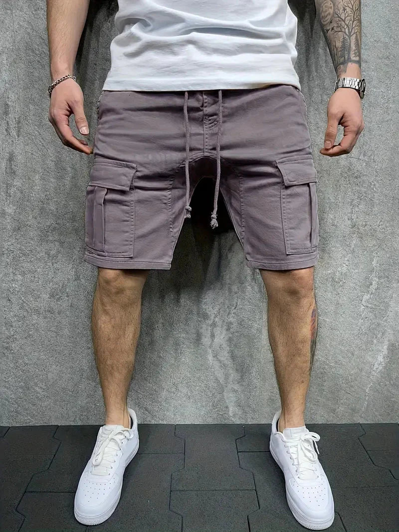 Short cargo homme taille élastique coulisse longueur genou