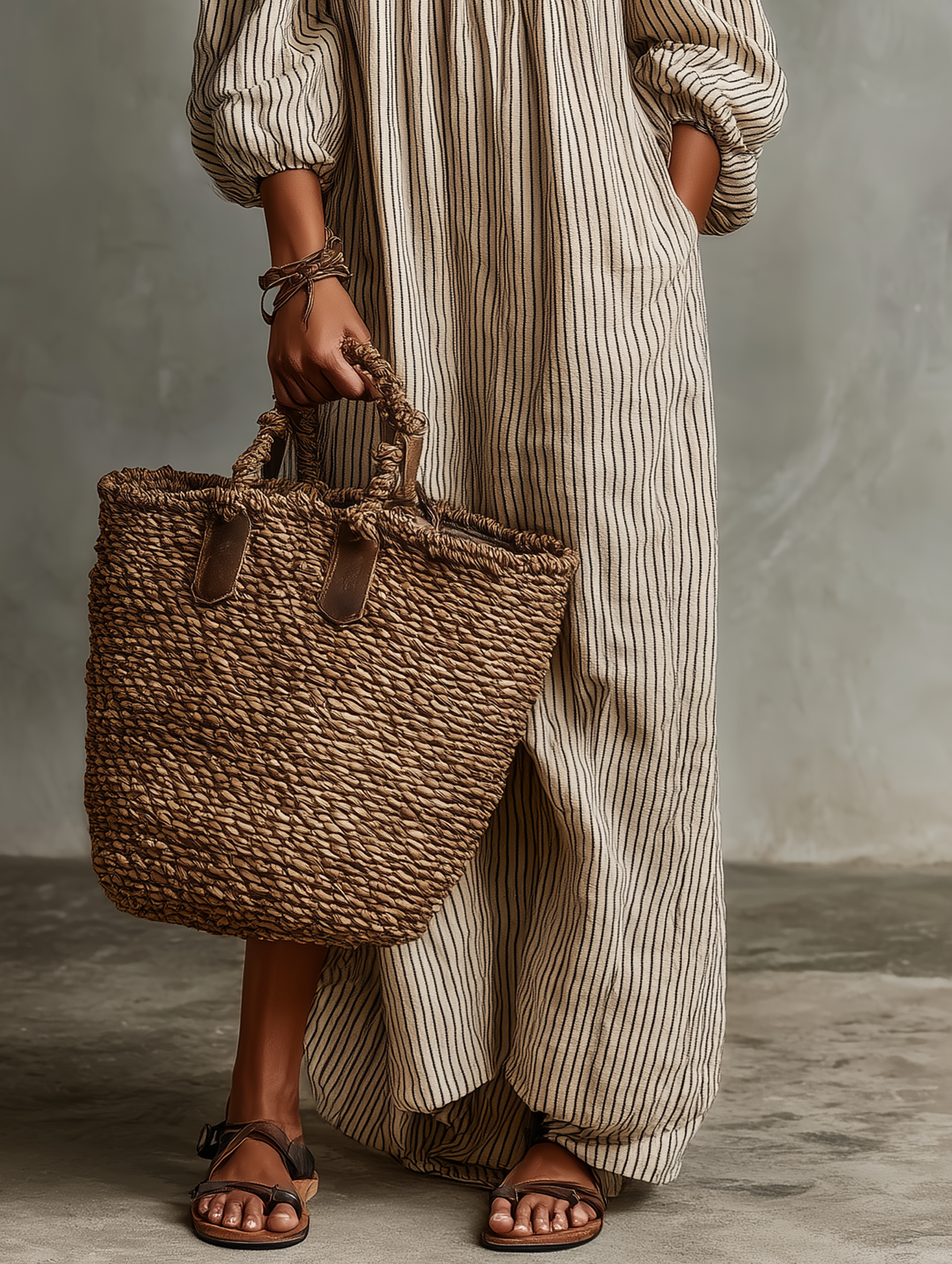 Robe maxi femme lin coton épaules dénudées manches longues