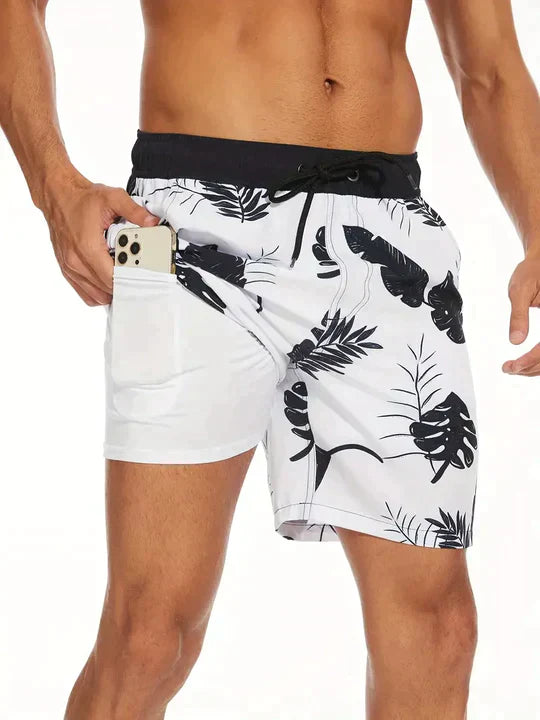 Short de Bain Homme Doublure Compression Sport Plage