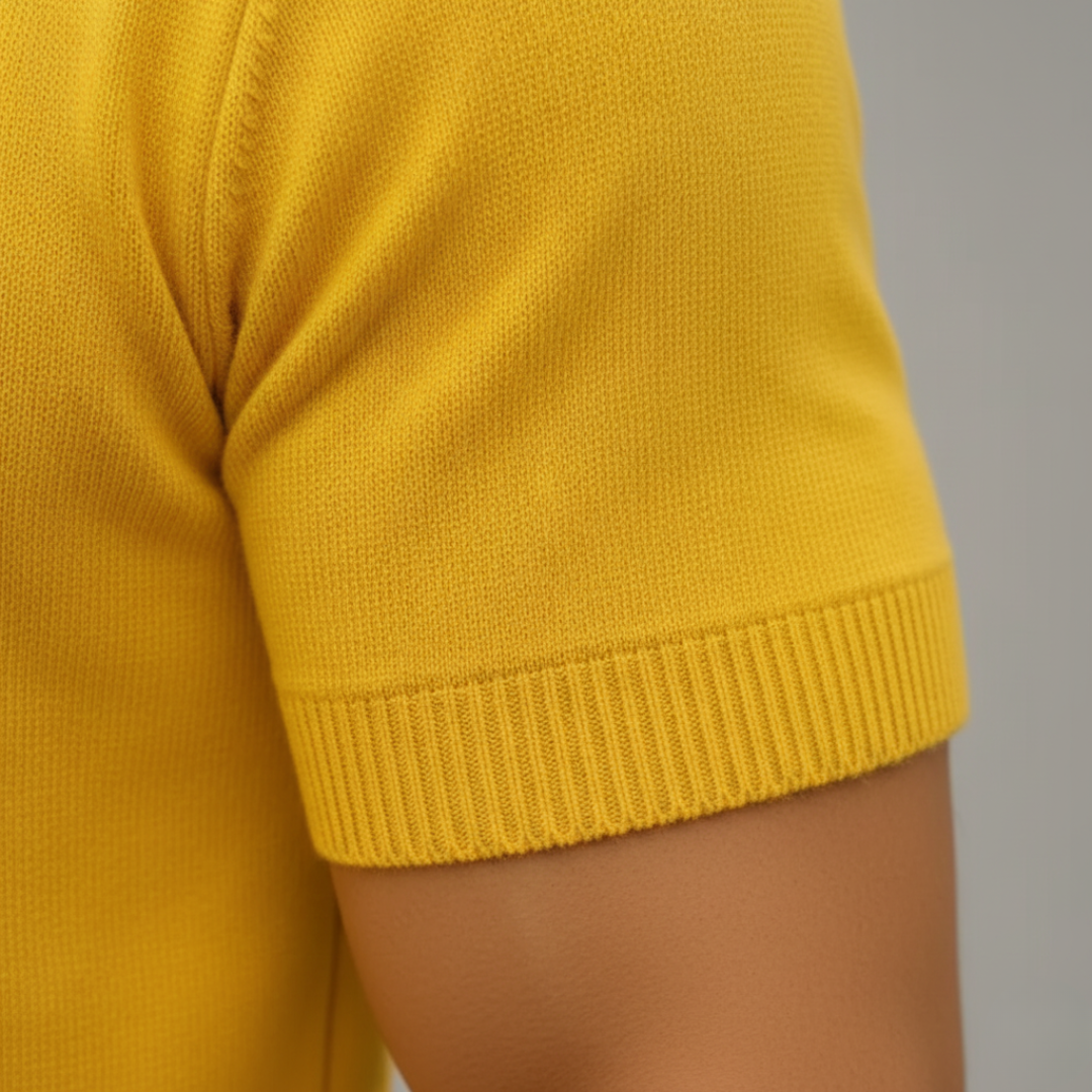 Pull homme cachemire manches courtes coupe régulière