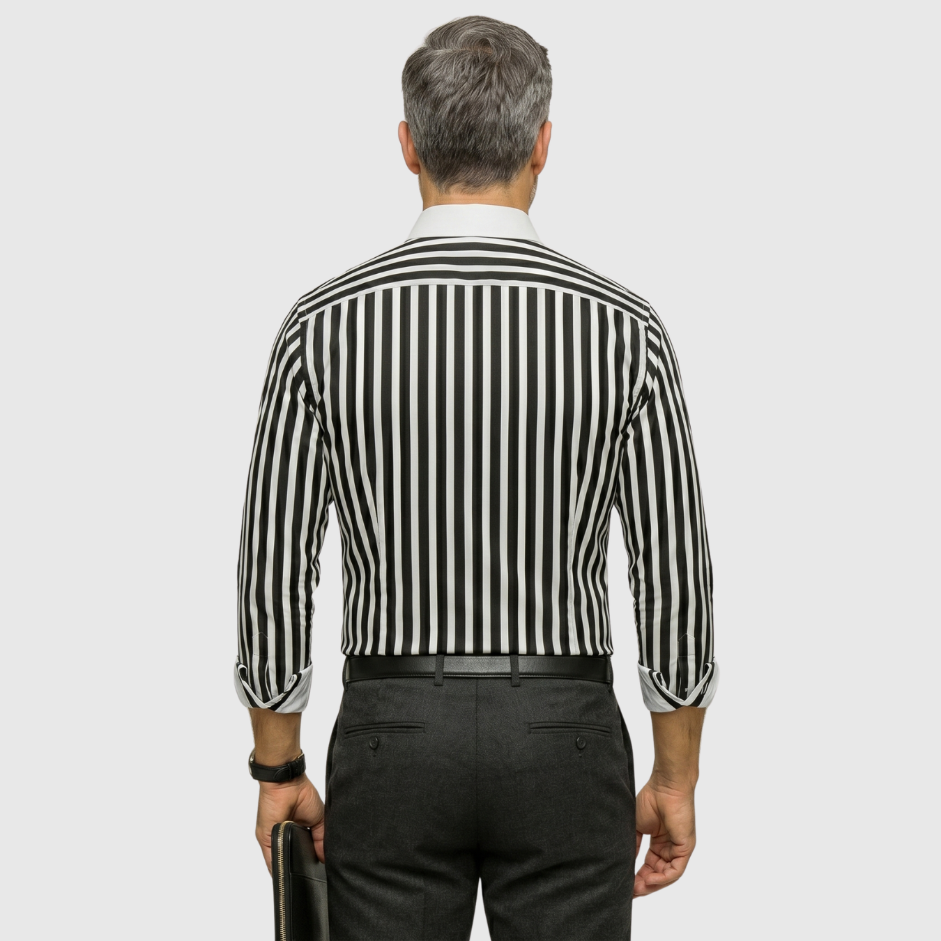 Chemise homme rayée coupe ajustée manches longues