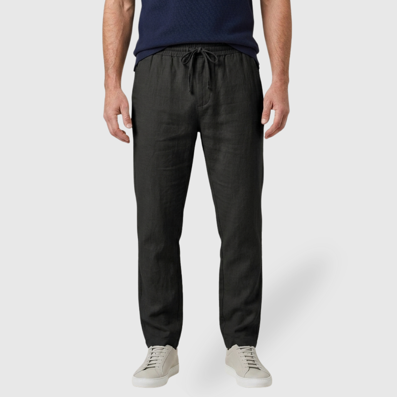 Pantalon homme été léger coupe droite respirant taille élastique