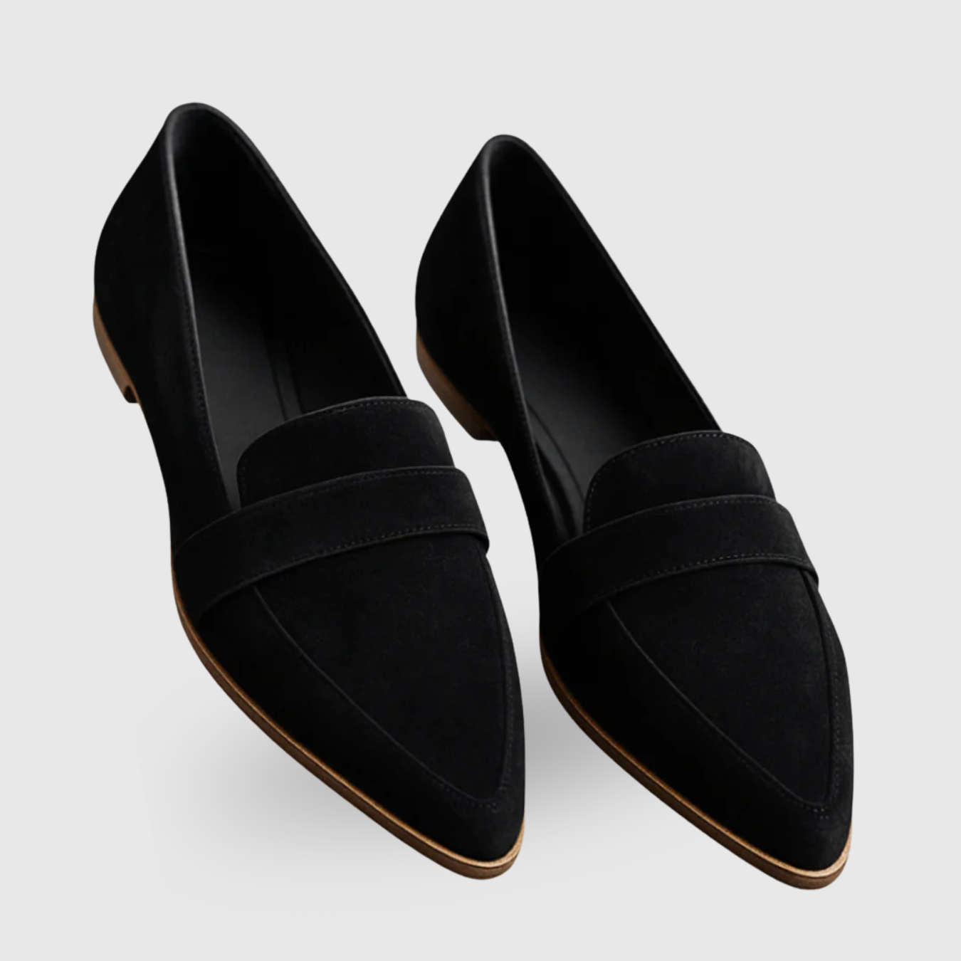 Mocassins femme en suédine semelle plate chaussures slip-on confortables