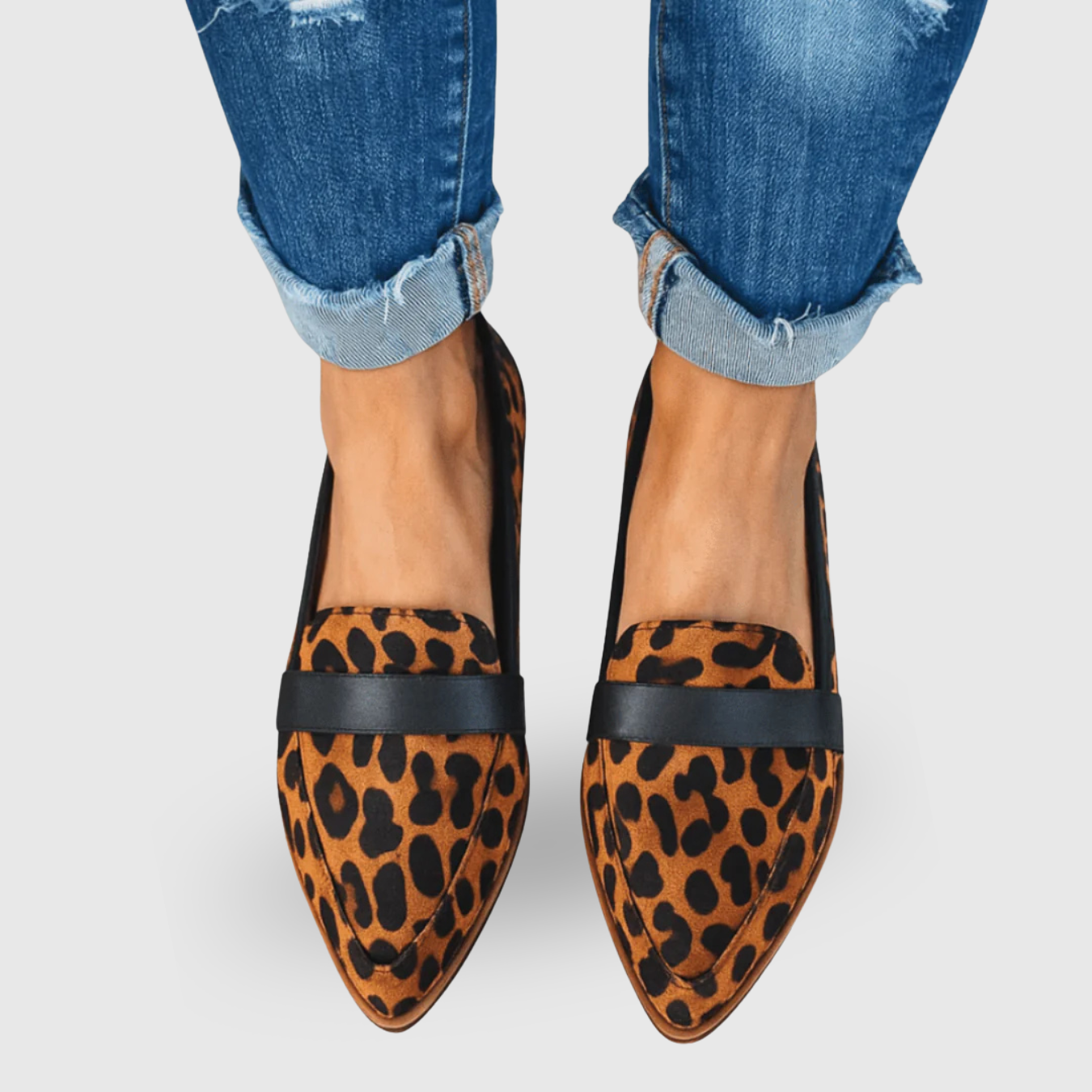 Mocassins femme en suédine semelle plate chaussures slip-on confortables
