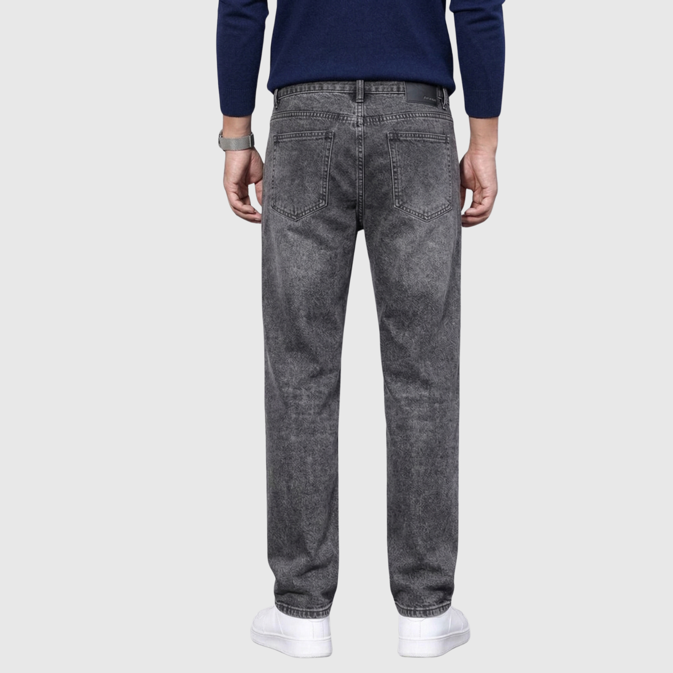 Jean baggy homme coupe large denim taille haute pantalon streetwear
