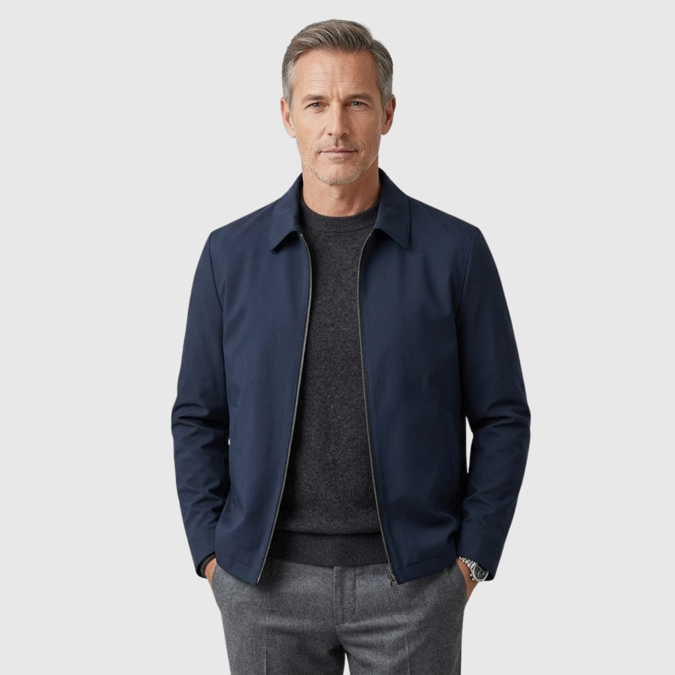 Veste légère homme mi-saison fermeture zippée coupe ajustée