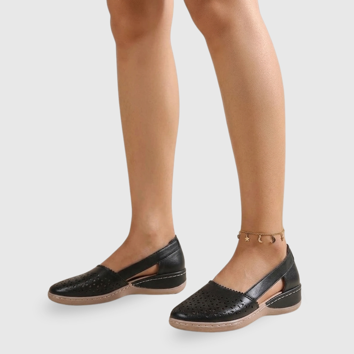 Mocassins femme ajourés semelle compensée confort marche