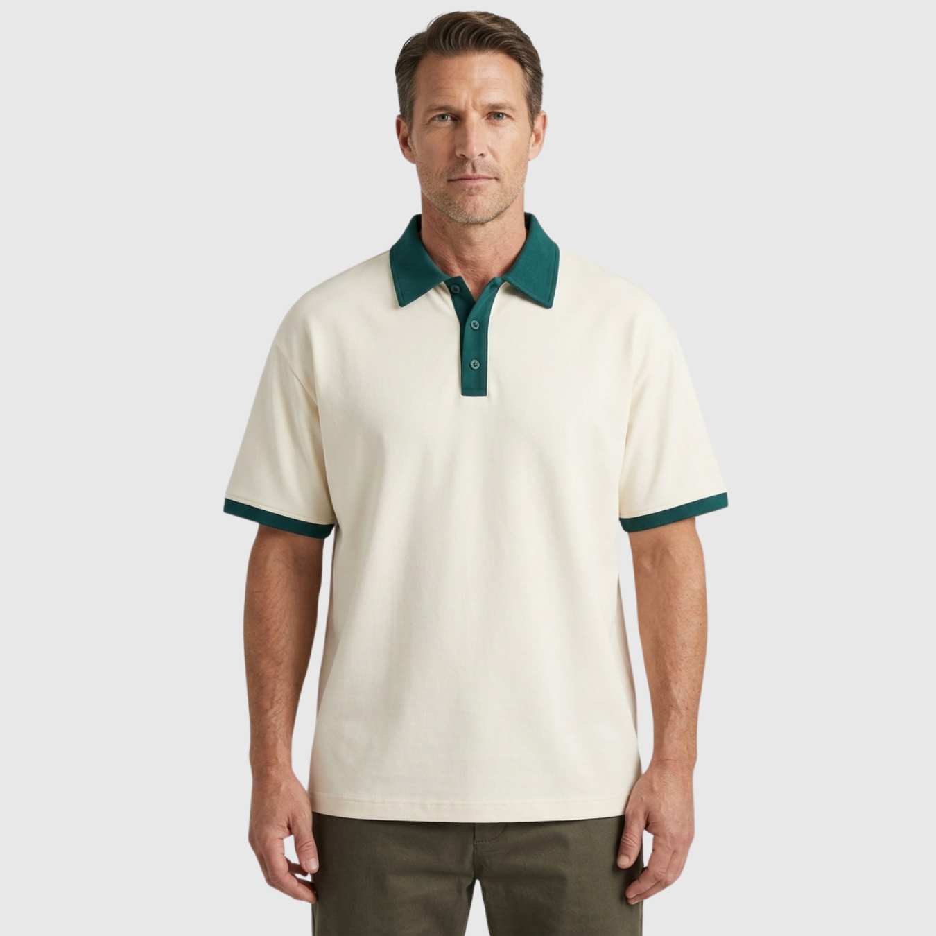 Polo homme manches courtes col boutonné coupe droite maille piquée