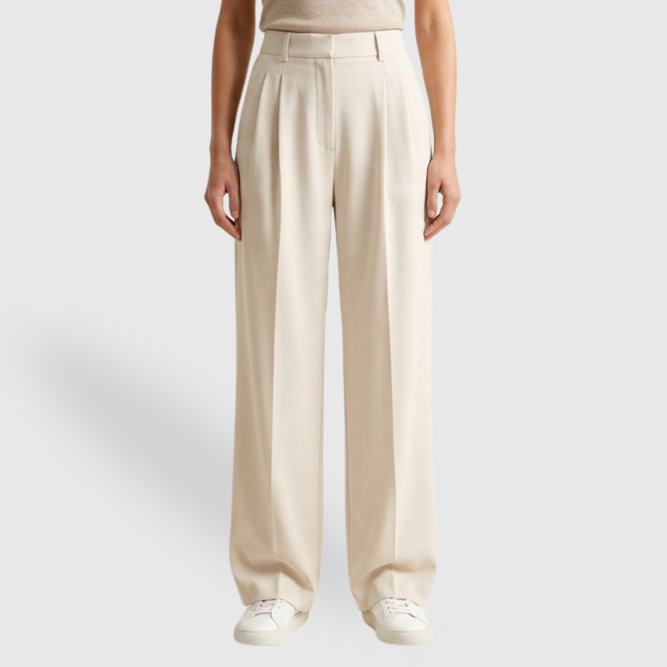 Pantalon femme large taille haute fluide