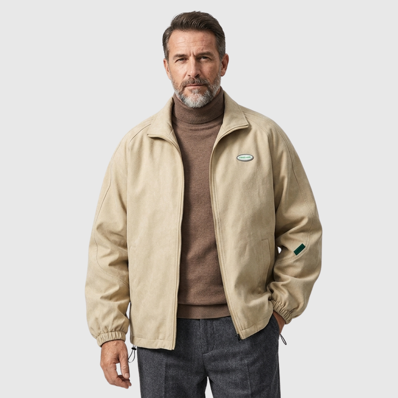 Blouson bomber homme oversize fermeture zippée coupe ample