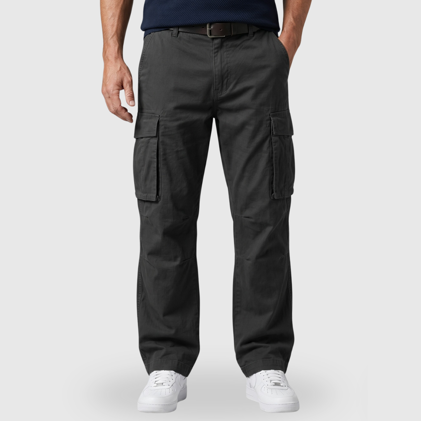 Pantalon cargo homme coupe ample à poches multiples style streetwear