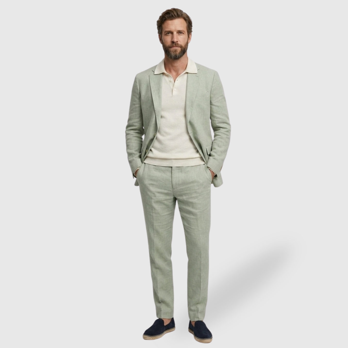 Costume homme deux pièces coupe ajustée veste blazer et pantalon