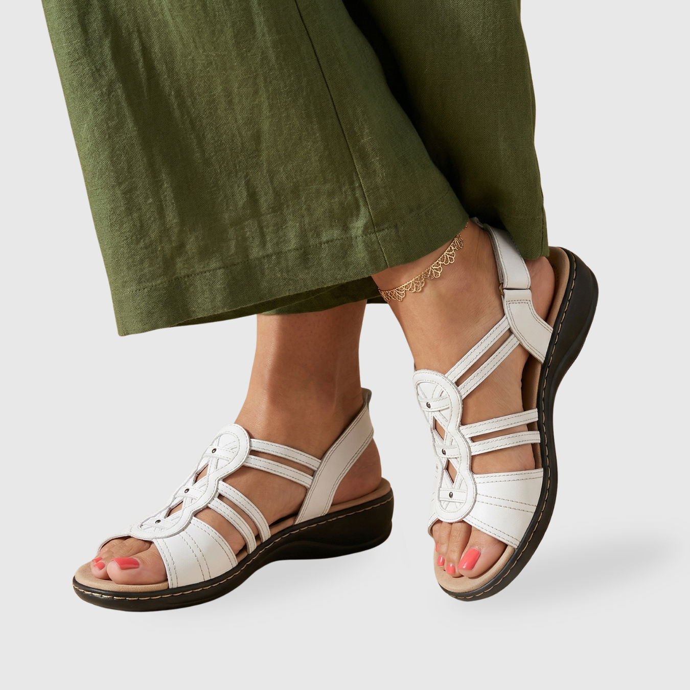 Sandales femme plates brides multiples semelle confortable