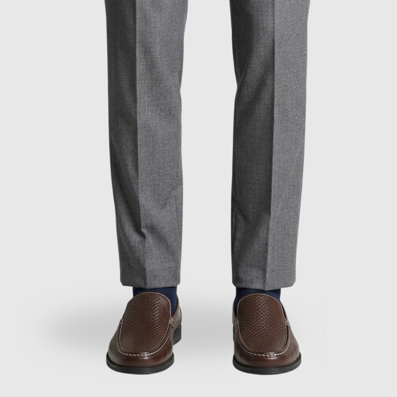 Mocassins homme cuir perforé chaussures habillées sans lacets