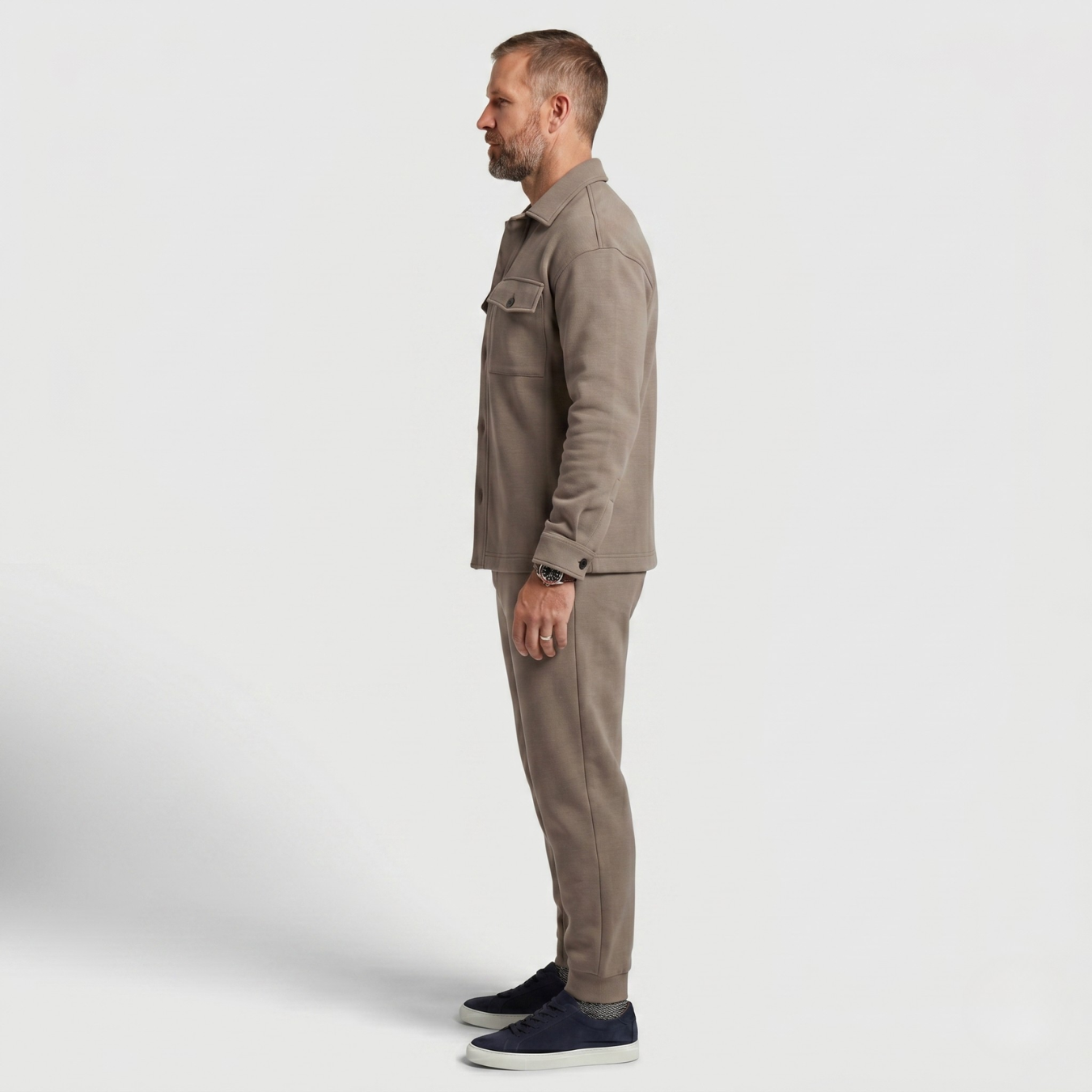 Ensemble homme survêtement 2 pièces chemise et pantalon coupe ajustée