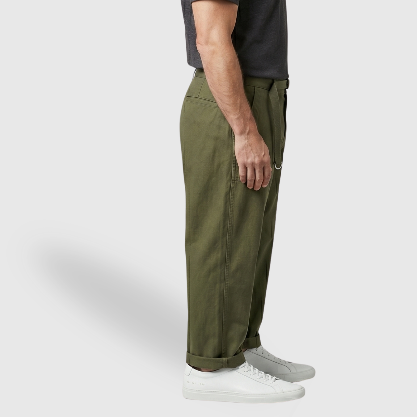 Pantalon cargo homme coupe large à poches rabat style workwear