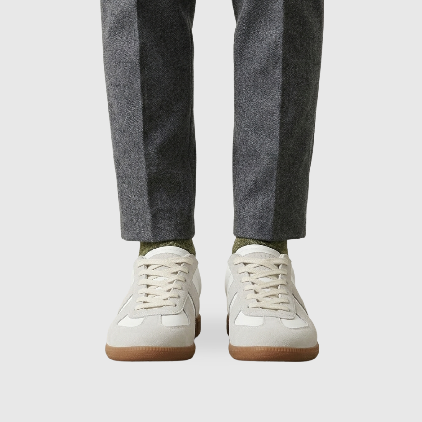 Baskets cuir homme style German Army semelle gomme