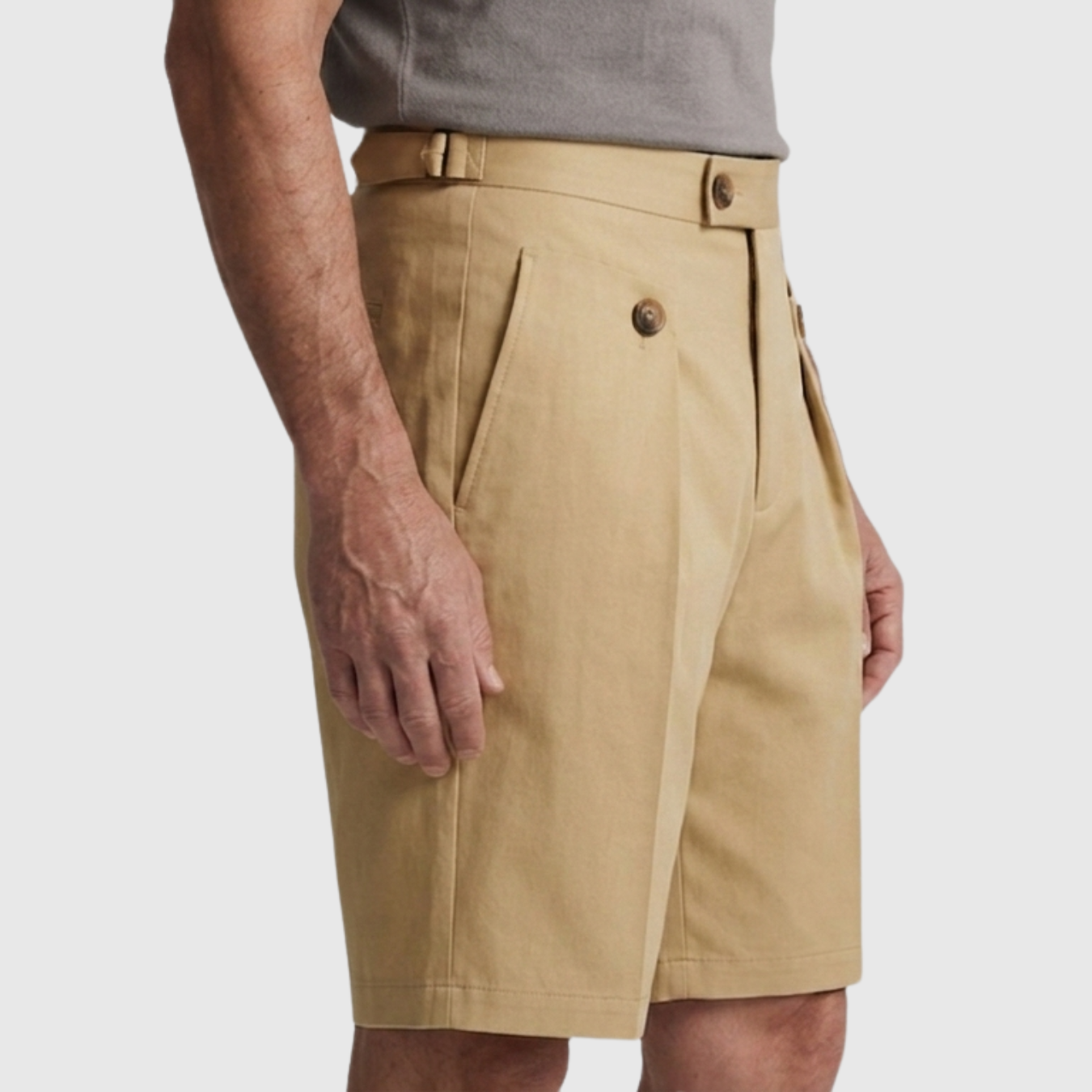 Short homme taille haute à pinces coupe ample