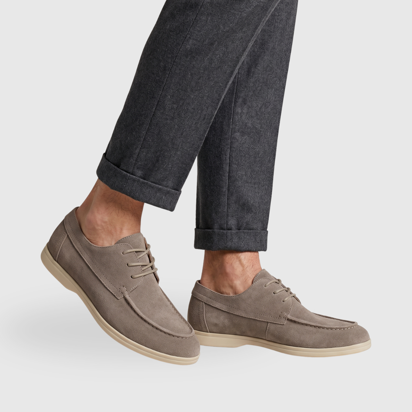 Chaussures homme en suédine à lacets semelle souple