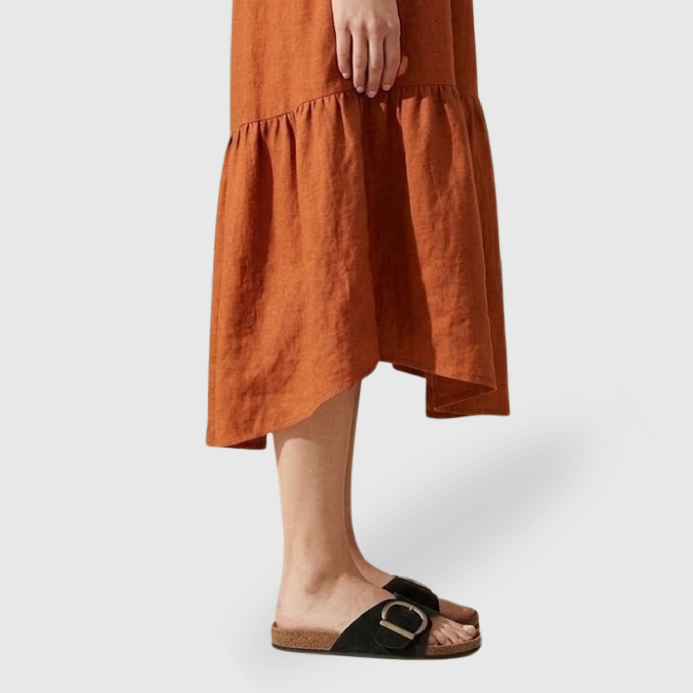 Sandales femme semelle liège à boucles réglables bout ouvert confort