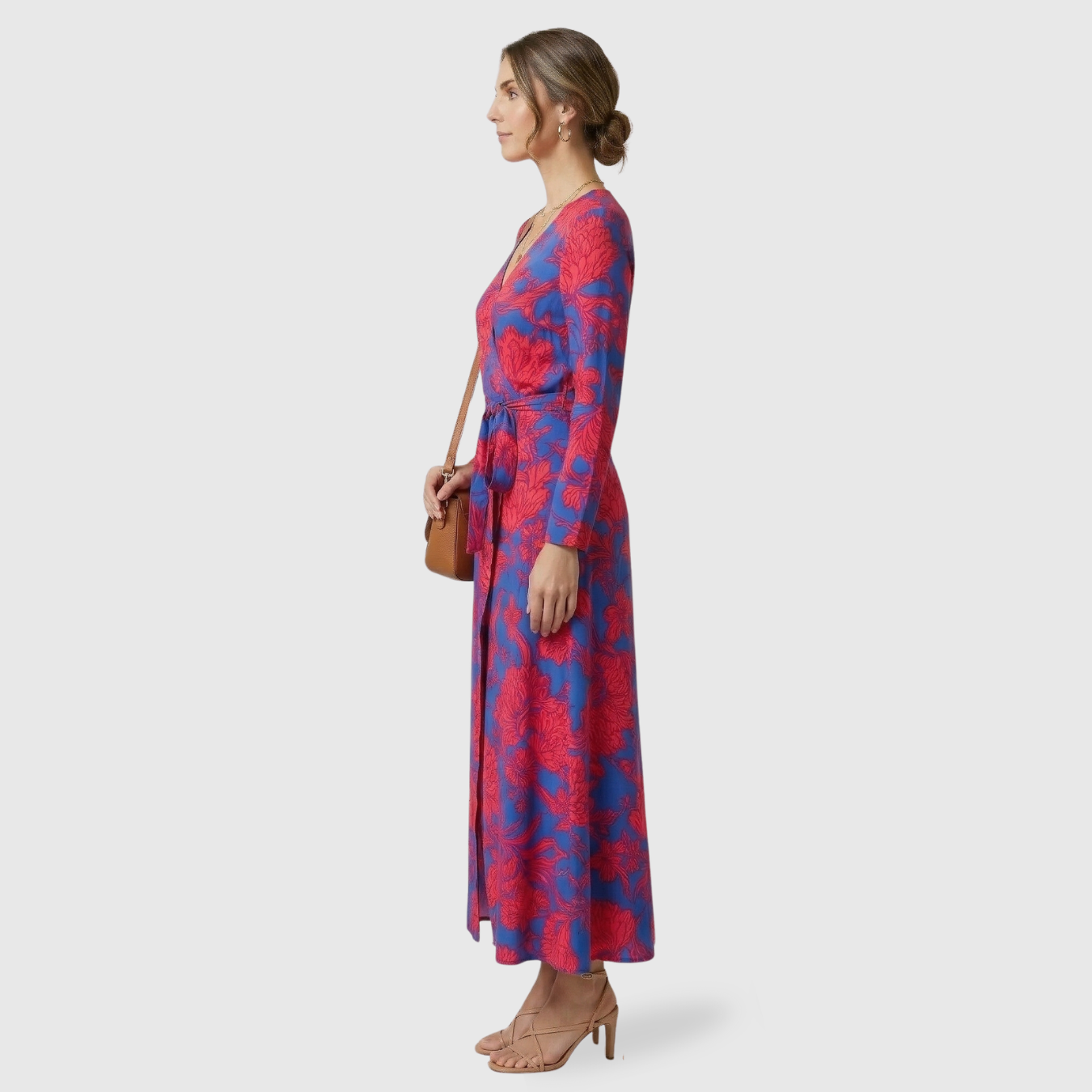 Robe longue femme fluide col en V sans manches coupe ample été