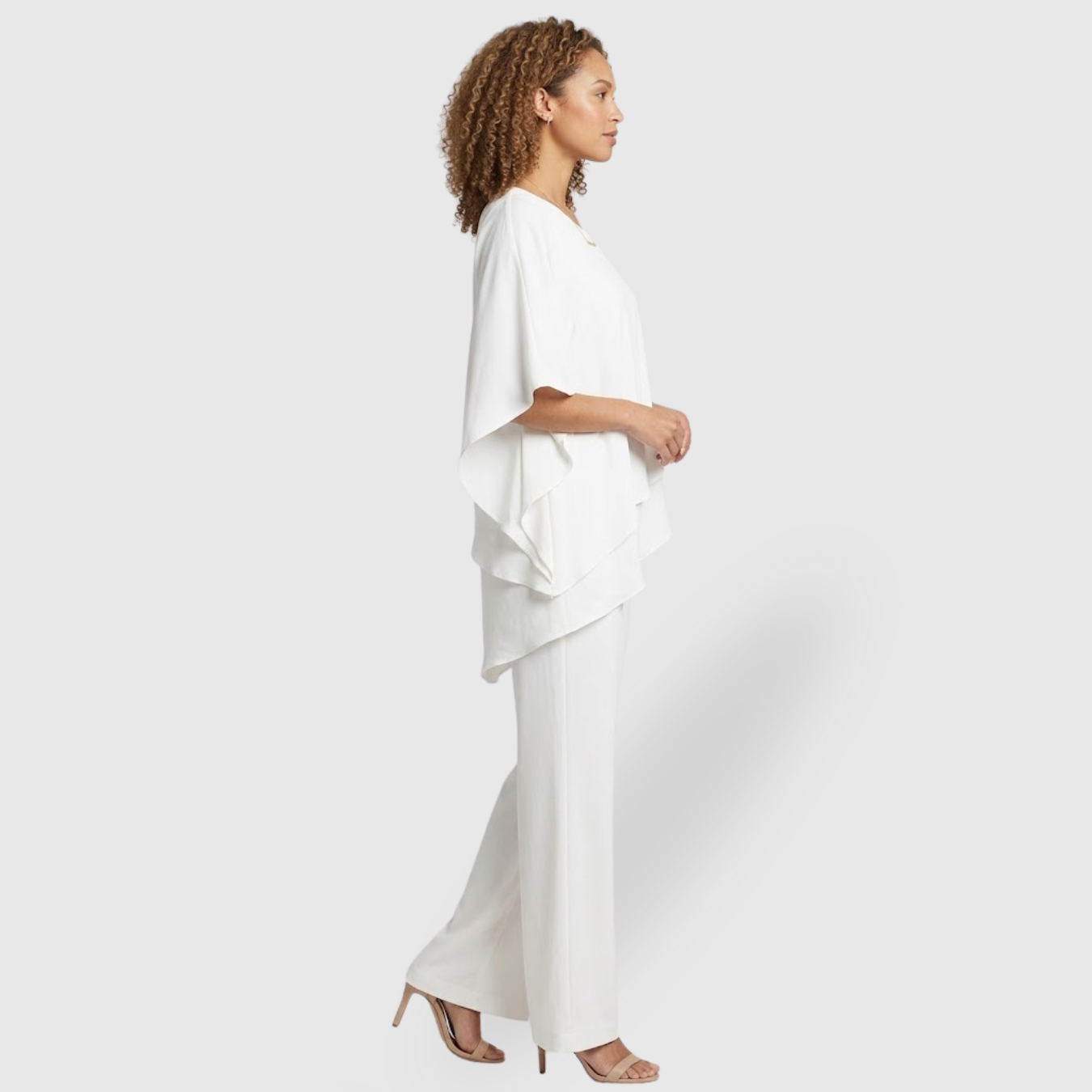 Ensemble femme été pantalon fluide top ample épaules dénudées