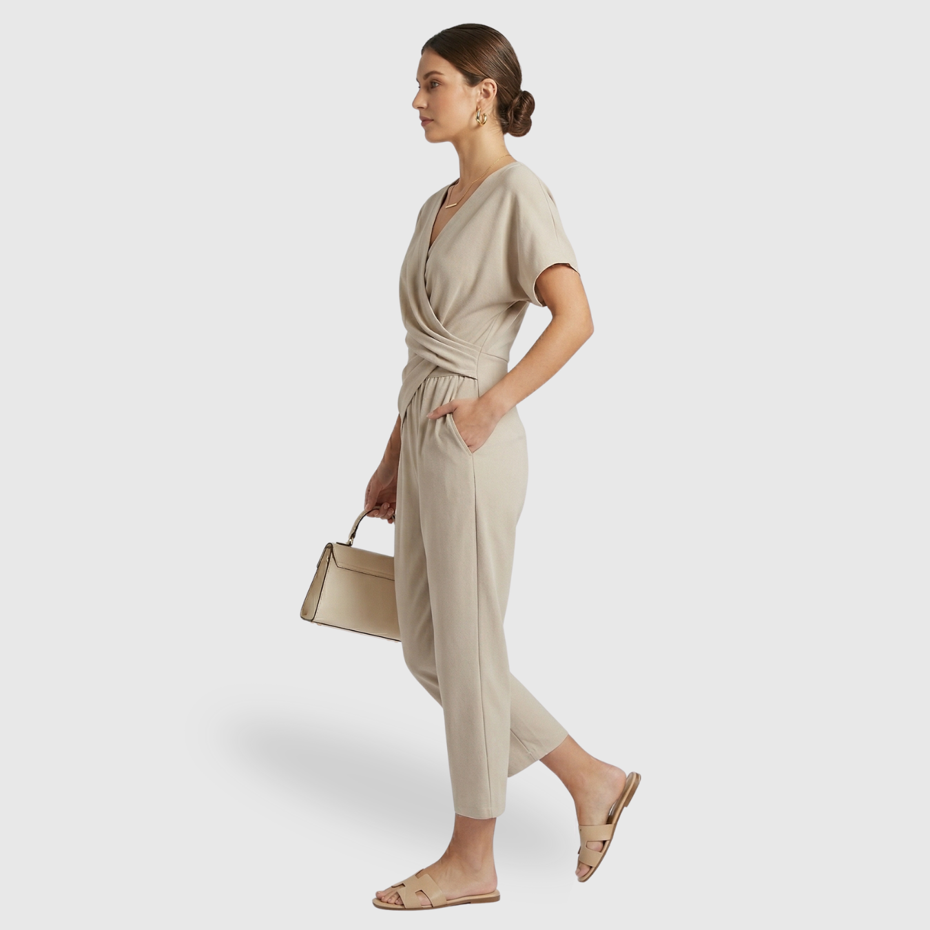 Ensemble femme deux pièces haut et pantalon coupe fluide tenue élégante