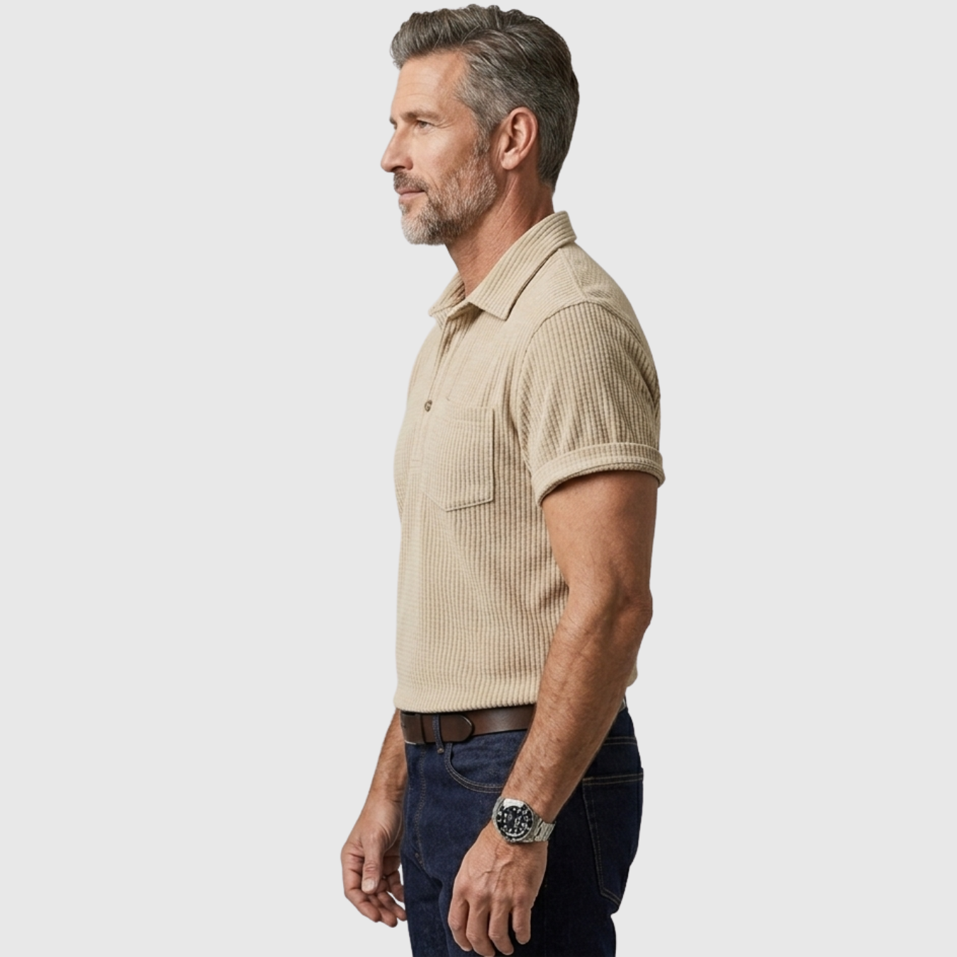 Chemise homme été manches courtes coton coupe décontractée boutonnée