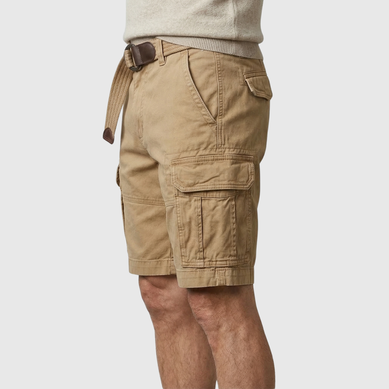 Short cargo homme multi-poches coupe droite short utilitaire été