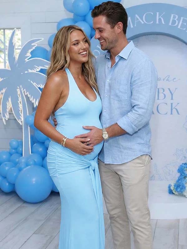 Robe Maxi Maternité Col Licou Dos Nu Froncée Nœud