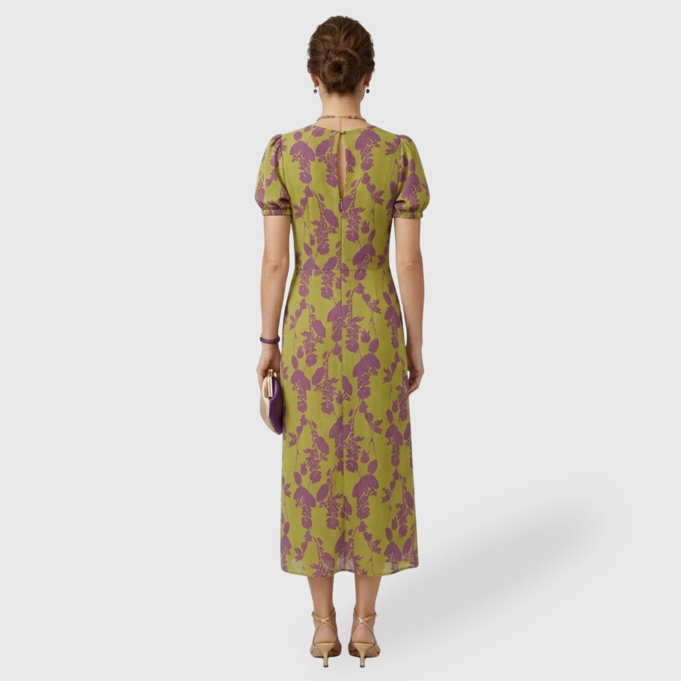 Robe longue femme fluide manches courtes col V taille ajustée été