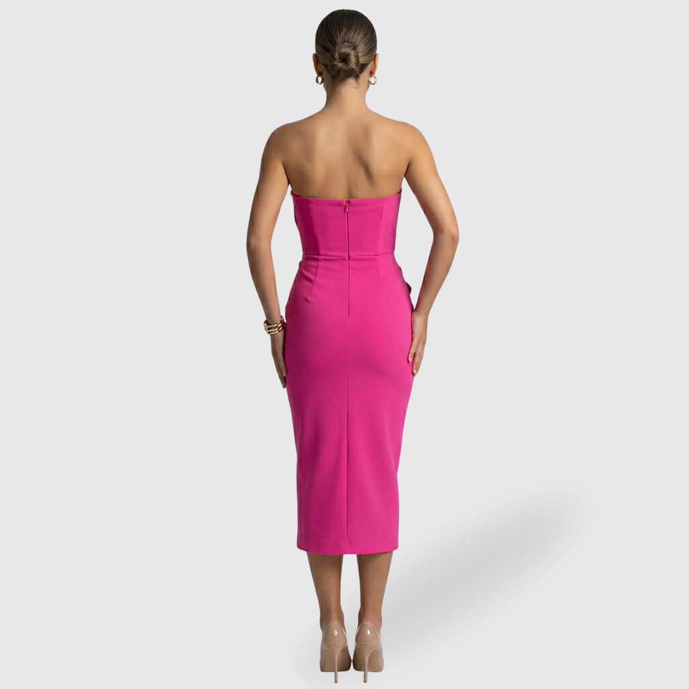 Robe bustier femme longue élégante coupe ajustée sans manches